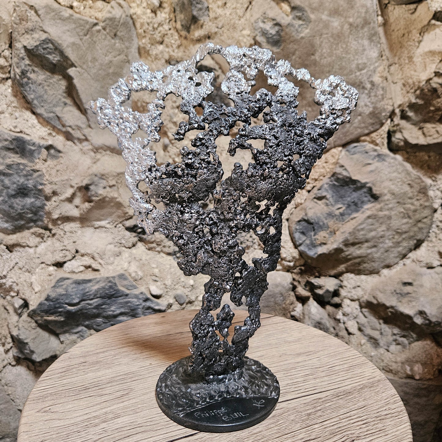 Pavarti Canada - Sculpture torse masculin dentelle métal acier et chrome