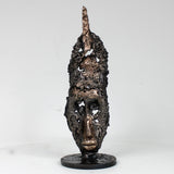 Masque Africain Lundi 41-23- Sculpture metal série de 7 masques semainiers sénégal