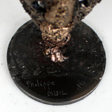 Masque Africain Mardi 42-23- Sculpture metal série de 7 masques semainiers sénégal