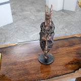 Masque Africain Mardi 42-23- Sculpture metal série de 7 masques semainiers sénégal