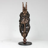 Masque Africain Mardi 42-23- Sculpture metal série de 7 masques semainiers sénégal