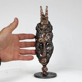 Masque Africain Mardi 42-23- Sculpture metal série de 7 masques semainiers sénégal