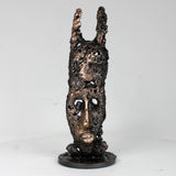 Masque Africain Dimanche 47-23- Sculpture metal série de 7 masques semainiers sénégal