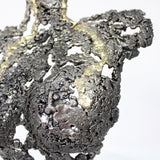 Pavarti Incertitude - Sculpture métal Corps femme dentelle acier et laiton