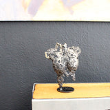 Pavarti Incertitude - Sculpture métal Corps femme dentelle acier et laiton