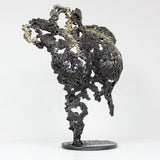 Pavarti Incertitude - Sculpture métal Corps femme dentelle acier et laiton