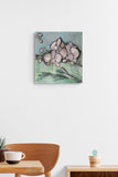 Pintura de orquídeas - Sculpture murale tableau acier et incres