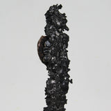 Un coeur de soie - Sculpture métal coeur en bronze sur ruban en dentelle acier