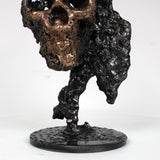 Crane 27-23 - Sculpture tete de mort en dentelle de metal acier et bronze