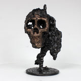 Crane 27-23 - Sculpture tete de mort en dentelle de metal acier et bronze