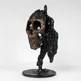 Crane 27-23 - Sculpture tete de mort en dentelle de metal acier et bronze