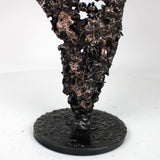 Flamme éléphant 30-23 - Sculpture animal metal - Tete elephant sur flamme acier bronze