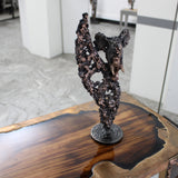 Flamme éléphant 30-23 - Sculpture animal metal - Tete elephant sur flamme acier bronze