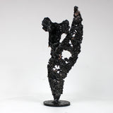 Flamme éléphant 30-23 - Sculpture animal metal - Tete elephant sur flamme acier bronze