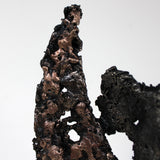 Flamme éléphant 30-23 - Sculpture animal metal - Tete elephant sur flamme acier bronze