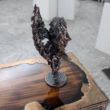 Flamme Rhinoceros 31-23 - Sculpture animal - tête rhinoceros sur flamme dentelle métal