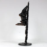 Flamme Rhinoceros 31-23 - Sculpture animal - tête rhinoceros sur flamme dentelle métal