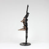 Flamme Rhinoceros 34-22 - Sculpture animal métal - tête rhinoceros sur flamme dentelle métal