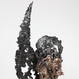 Flamme Rhinoceros 34-22 - Sculpture animal métal - tête rhinoceros sur flamme dentelle métal