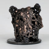 Tete lion 35-23 - Sculpture animaliere dentelle metal - Tete de lion bronze et acier