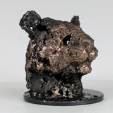 Tete lion 35-23 - Sculpture animaliere dentelle metal - Tete de lion bronze et acier