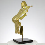 Belisama Jocaste - Sculpture buste femme dentelle bronze et Or - Buil