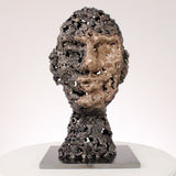 Un Roc - Sculpture tête métal dentelle acier, bronze -  Head metal artwork - lace steel bronze - Buil