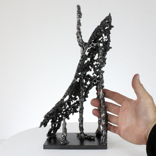 Trait de lumière 83-21 - Sculpture abstraite métal dentelle acier - Buil