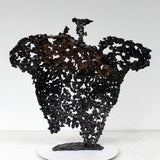 Belisama Antan - Sculpture buste femme dentelle Acier bronze - Buil