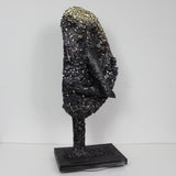 Le blond - Sculpture métal visage bronze acier laiton - Buil