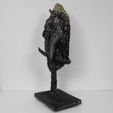 Le blond - Sculpture métal visage bronze acier laiton - Buil