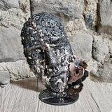 Une larme 1-24 - Sculpture visage dentelle métal acier et bronze