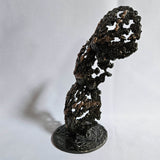 Coquilles Saint Jacques 10-24 - Sculpture 3 coquilles en dentelle bronze et acier