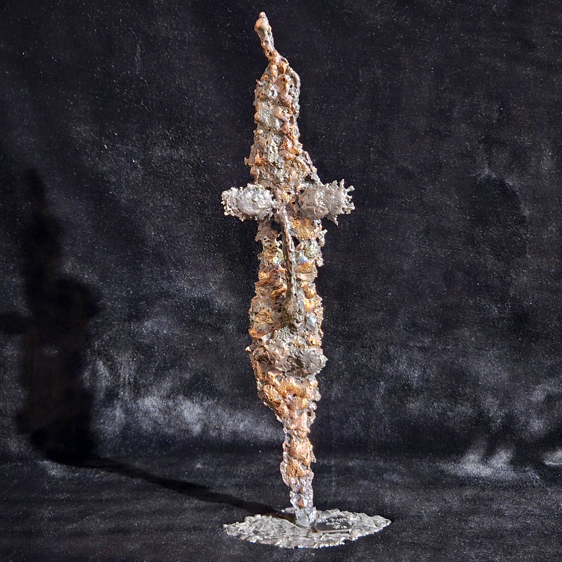 Acteur de l'ombre 4 - Sculpture visage dentelle métal acier bronze