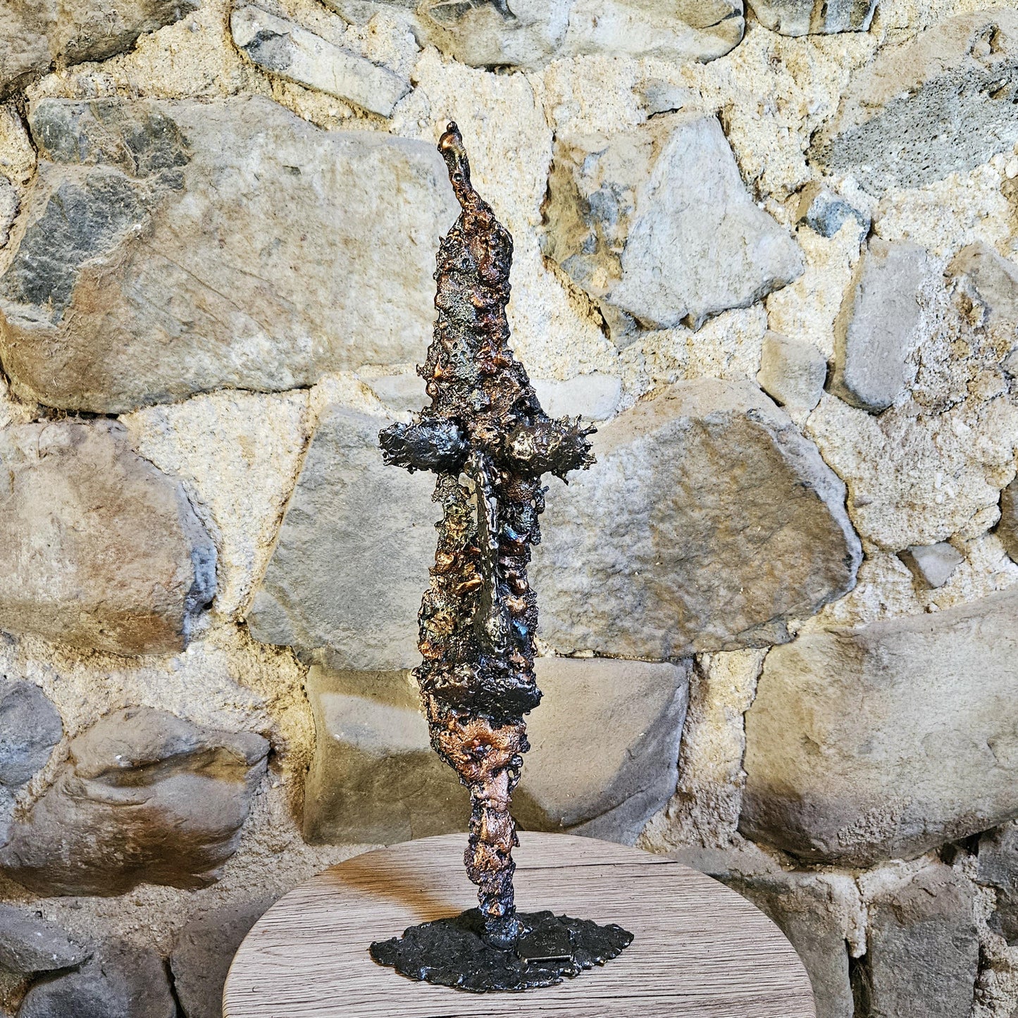 Acteur de l'ombre 4 - Sculpture visage dentelle métal acier bronze