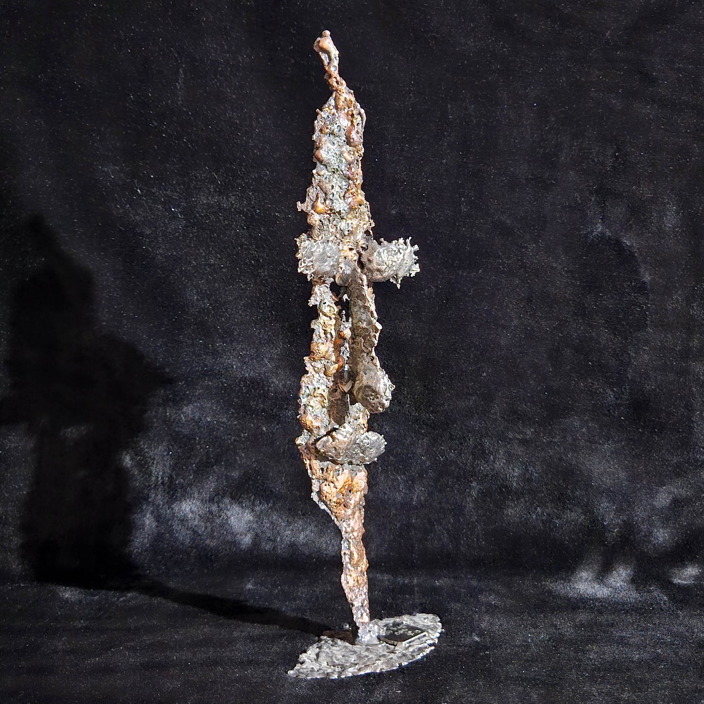 Acteur de l'ombre 4 - Sculpture visage dentelle métal acier bronze