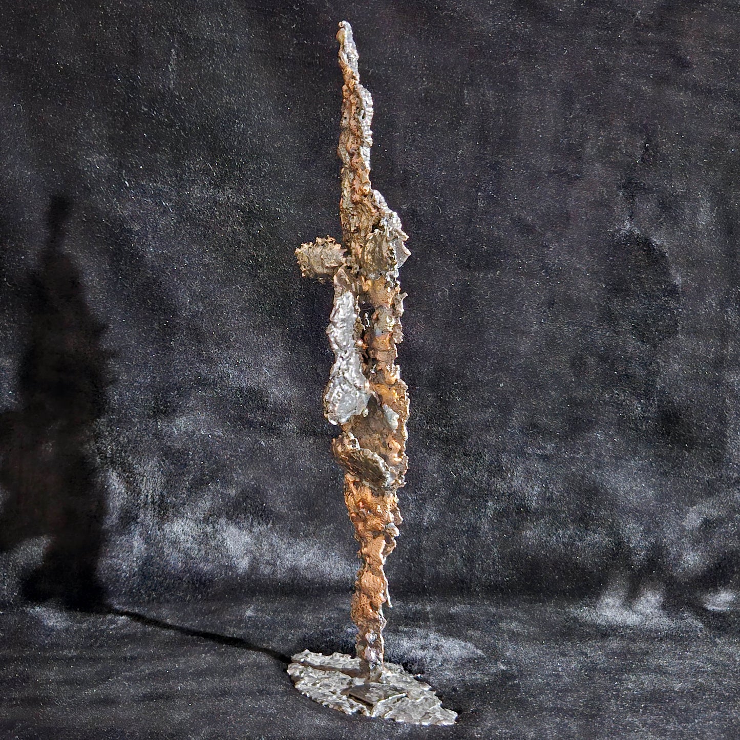 Acteur de l'ombre 4 - Sculpture visage dentelle métal acier bronze