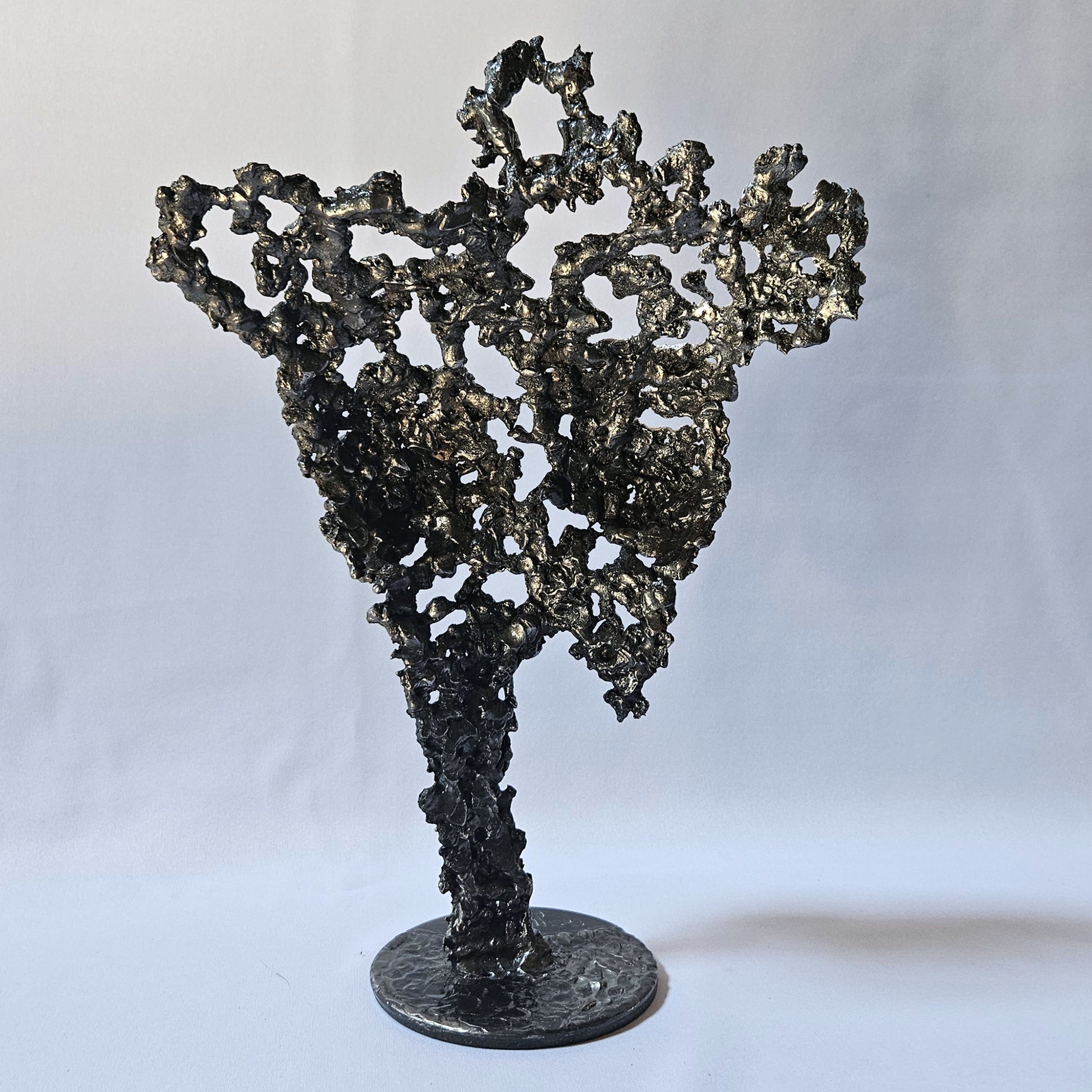 Pavarti Rose - Sculpture corps de femme dentelle métal acier et chrome