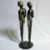 Duo de muses 12-24 - Sculpture femmes métal Bronze et Acier