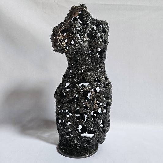 Pavarti Cantatrice - Sculpture corps femme dentelle metal acier bronze