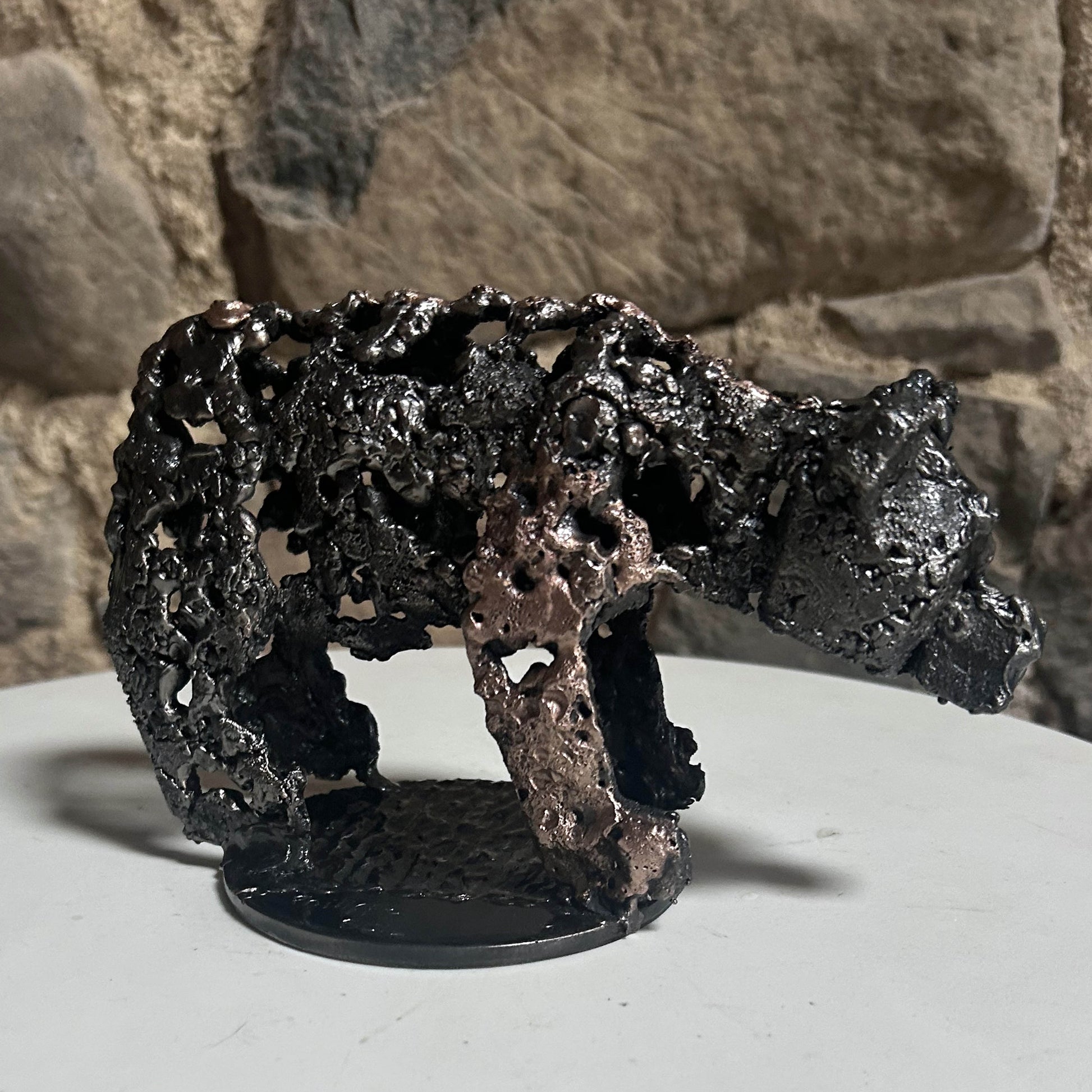 Sculpture ours en dentelle de métal acier et bronze – Philippe Buil