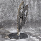 Cœur sur cœur 18-21 - Sculpture cœur acier sur cœur dentelle métal acier et laiton