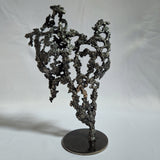 Pavarti Silence- Woman body sculpture lace metal steel bronze