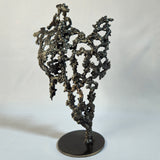 Pavarti Silence- Woman body sculpture lace metal steel bronze