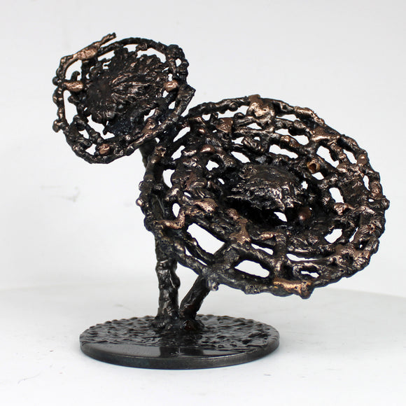 Fleur 39-23 - Sculpture fleur dentelle métal acier et bronze