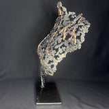 Buste féminin à taille réelle en dentelle de métal, sculpture en acier et bronze de Philippe Buil, forme ajourée organique, série Belisama.