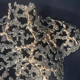 Buste féminin à taille réelle en dentelle de métal, sculpture en acier et bronze de Philippe Buil, forme ajourée organique, série Belisama.