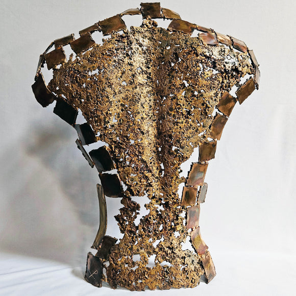 Kouros Action vérité - Sculpture Dos en dentelle de bronze