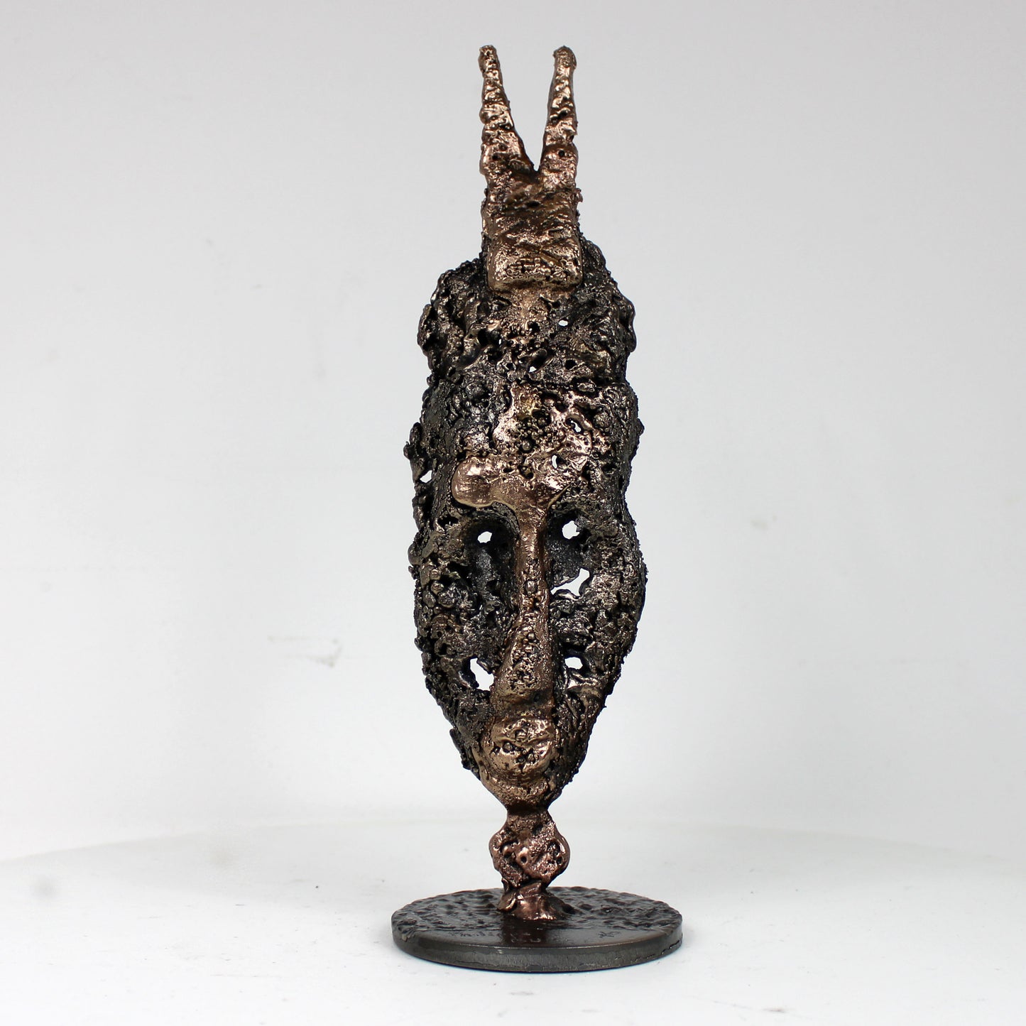 Masque Africain Mardi 42-23- Sculpture metal série de 7 masques semainiers sénégal