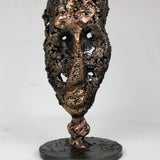 Masque Africain Mardi 42-23- Sculpture metal série de 7 masques semainiers sénégal